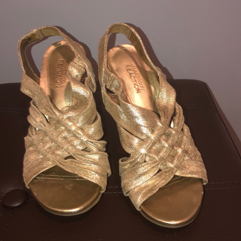 Gold strappy sandals